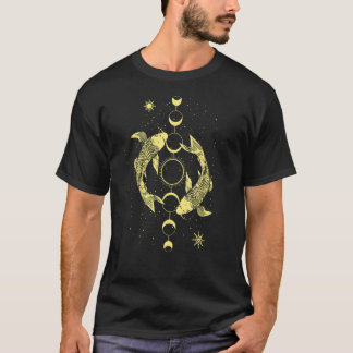 Koi Outfit Ying Yang Carp Sun Moon Phase Japan Sty T-Shirt