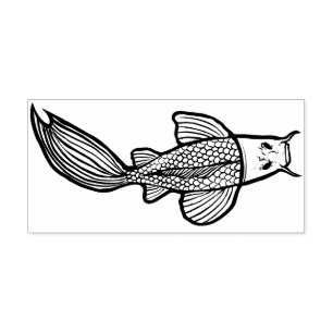 Koi Pond Art Kois Fish Designs Red Calico Koi      Self-inking Stamp