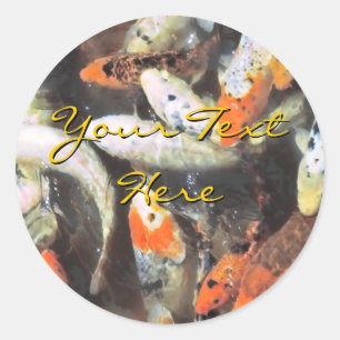Koi Pond Artistic Photo Classic Round Sticker