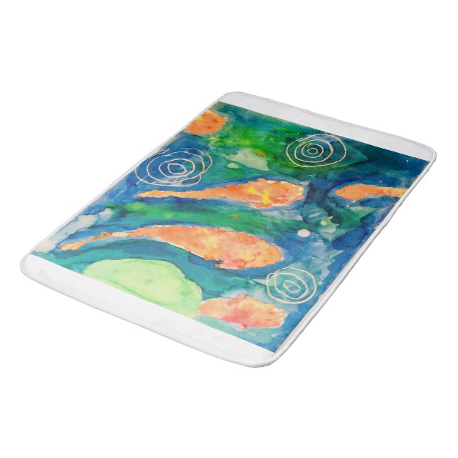 Koi pond bath mat (Angled)
