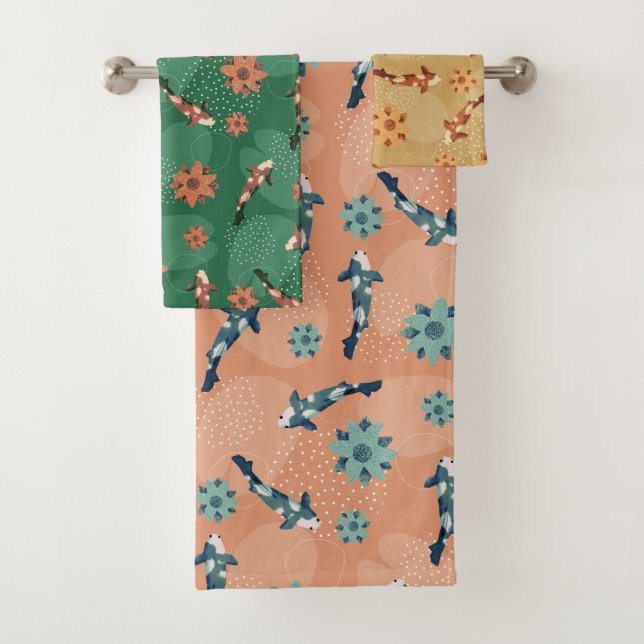 Koi pond  bath towel set (Insitu)