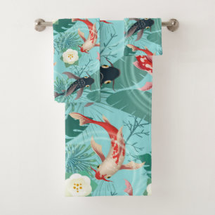 Koi Pond Bath Towel Set