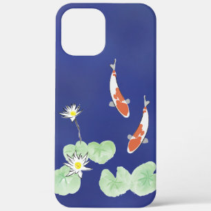 Koi Pond Blue iPhone 12 Pro Max Case
