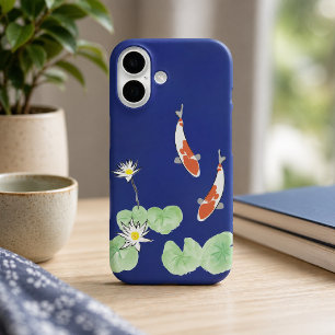 Koi Pond Blue iPhone 16 Barely There Case