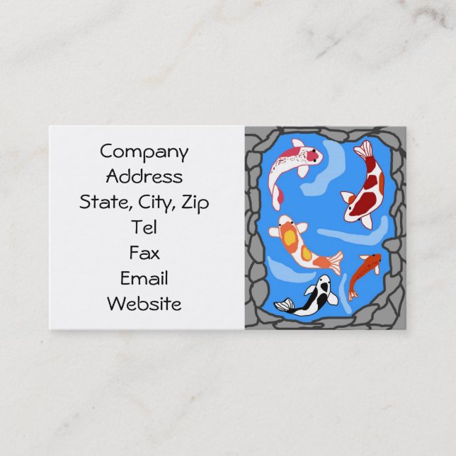 Koi pond business cards (Front)