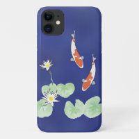 Koi Pond - coque iphone Arrière - plan bleu