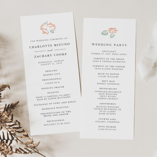 Koi Pond Double Sided Wedding Program (Creator Uploaded)
