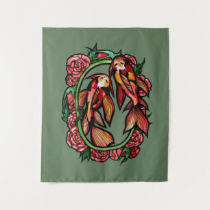 Koi Pond Fish Art Japanese Koi Ponds               Tapestry