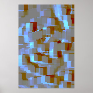 "Koi Pond" Geometric Art Poster