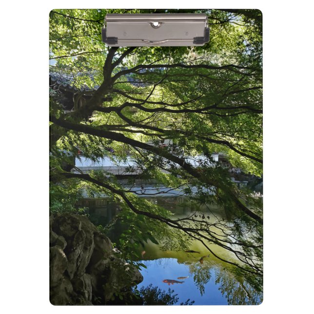 Koi Pond in Chinese Garden Clipboard (Front)