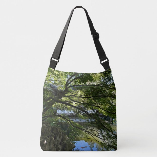 Koi Pond in Chinese Garden Crossbody Bag (Front)