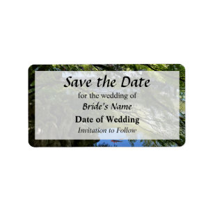 Koi Pond in Chinese Garden Save the Date Label