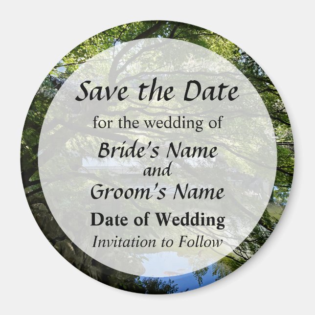 Koi Pond in Chinese Garden Save the Date Magnet (Front)