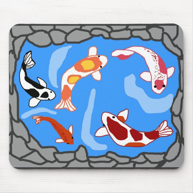 Koi pond mouse pad (Front)