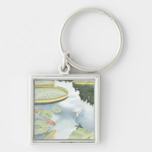 Koi Pond Reflection with Fish and Lilies Keychain