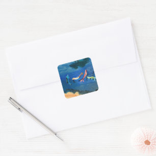 Koi Pond Square Sticker