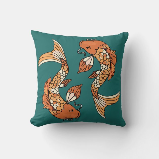 Koi Pond - Throw Pillow (Front)