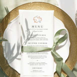Koi Pond Wedding Menu Card