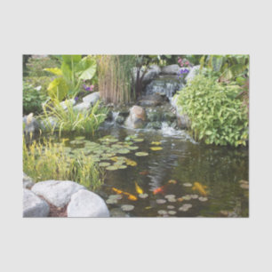 Koi Pond with Waterfall Tissue Paper