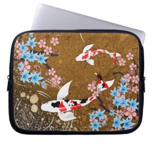 Koi Pond - wood - Japanese Design Laptop Sleeve