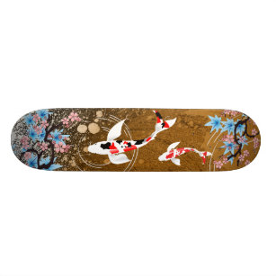 Koi Pond - wood - Japanese Design Skateboard
