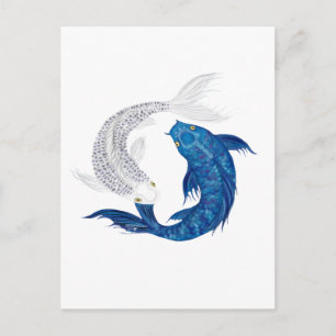 Koi Regal Blue Ghost silver Postcard