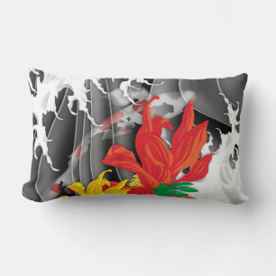 Koi Tattoo: Traditional Japanese Design Lumbar Pillow