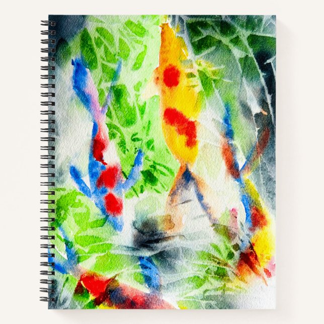 Koi Watercolor fish fine art Notebook (Front)