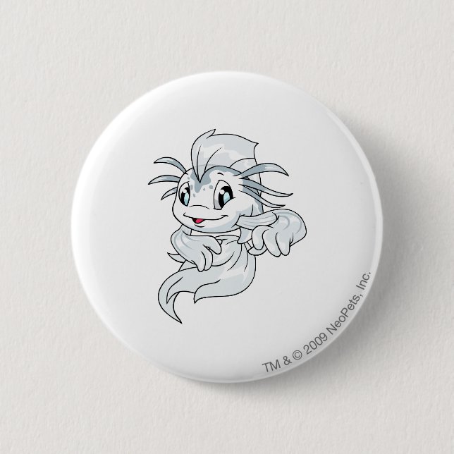 Koi White 2 Inch Round Button (Front)