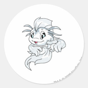 Koi White Classic Round Sticker