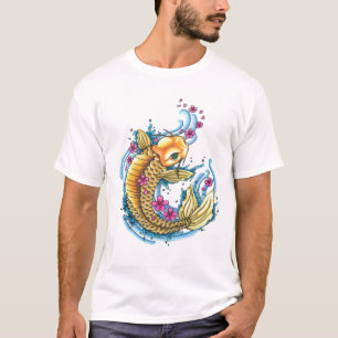 Koi with Cherry Blossoms EDUN LIVE Eve T-Shirt