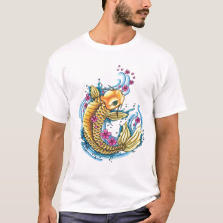 Koi with Cherry Blossoms EDUN LIVE Eve T-Shirt