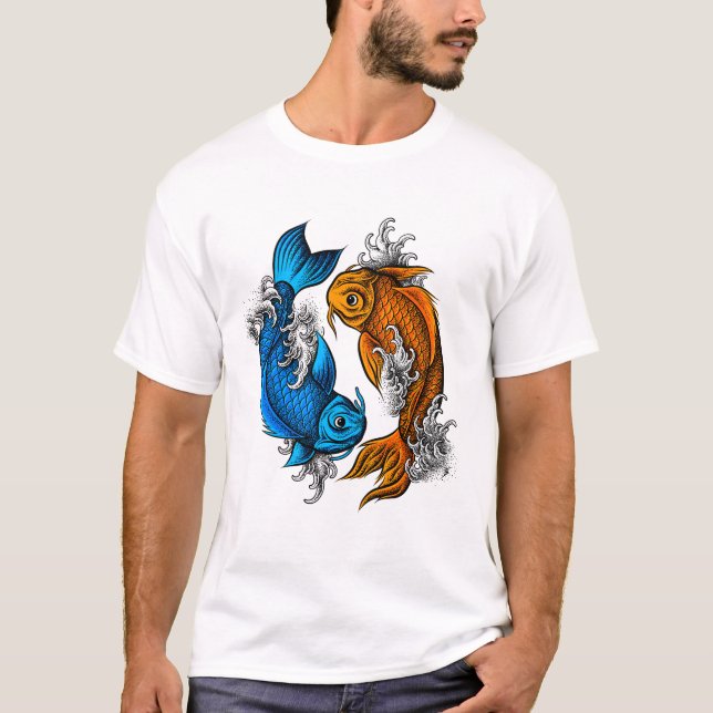 Koi Ying Yang Original Artwork T-Shirt (Front)