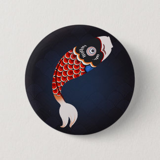 Koinobori - Red Japanese Fish Flag 2 Inch Round Button