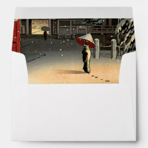 Koitsu - Snow at Nezu Shrine Envelope
