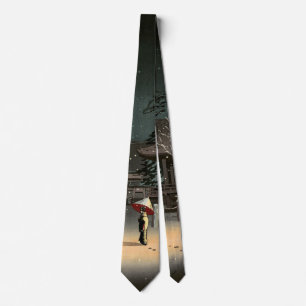 Koitsu - Snow at Nezu Shrine Magnetic Card Tie