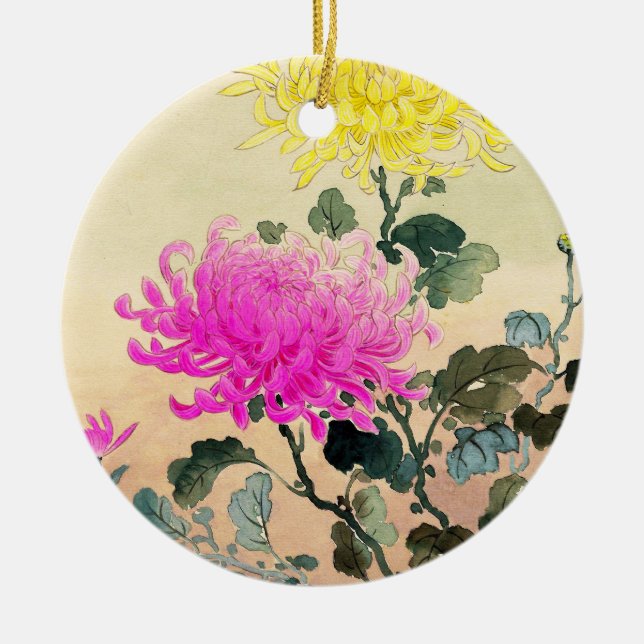 Koitsu Tsuchiya Chrysanthemum japanese flowers art Ceramic Ornament (Front)