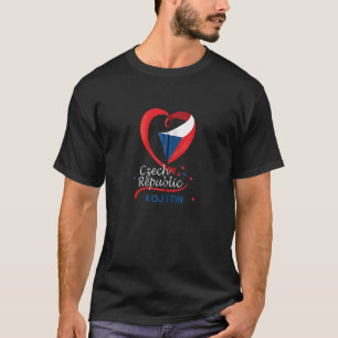 Kojetin Czech Republic Heart Flag Lion Coat Of Arm T-Shirt