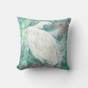 Koka: The Radiant Heron Throw Pillow