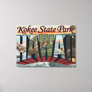 Kokee State Park, Hawaii - Large Letter Scenes Canvas Print