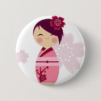 Kokeshi 2 Inch Round Button