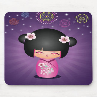 Kokeshi Cutie fireworks Mousepad