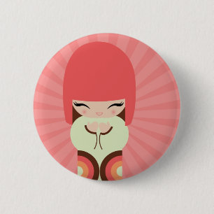 kokeshi doll 2 inch round button