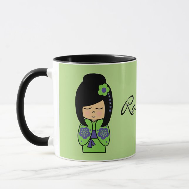 Kokeshi Doll Black  Mug (Left)