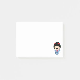 Kokeshi Doll Blue Post-it® Notes 4 x 3