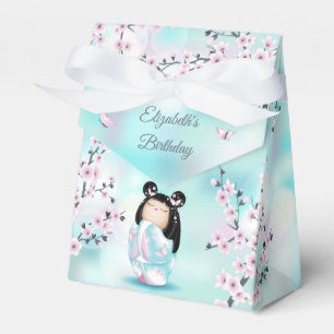 Kokeshi Doll Cherry Blossom Custom Birthday Favor Box