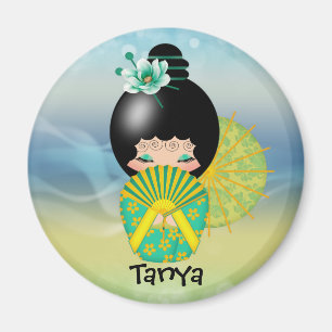 Kokeshi Doll Illustration Fridge Magnet