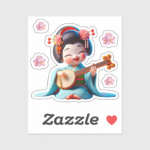 Kokeshi doll light blue cute