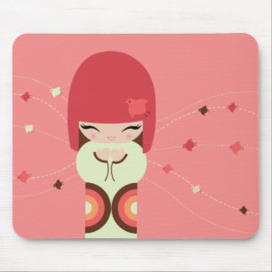 kokeshi doll mouse pad