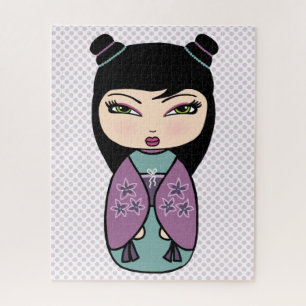 Kokeshi Doll Purple Puzzle